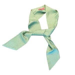 NWOT Vineyard Vines Green Blue Flip Flop Print Silk Scarf MSRP $148